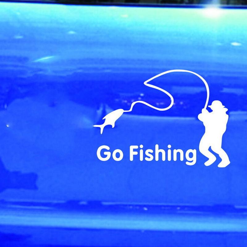 Изображение товара: 1 шт. безопасности Водонепроницаемый кузов Машины окно наклейка для стены наклейки чехлы с рисунком рыбной ловлей ночь светоотражающие наклейки для автомобиля 14x11cm