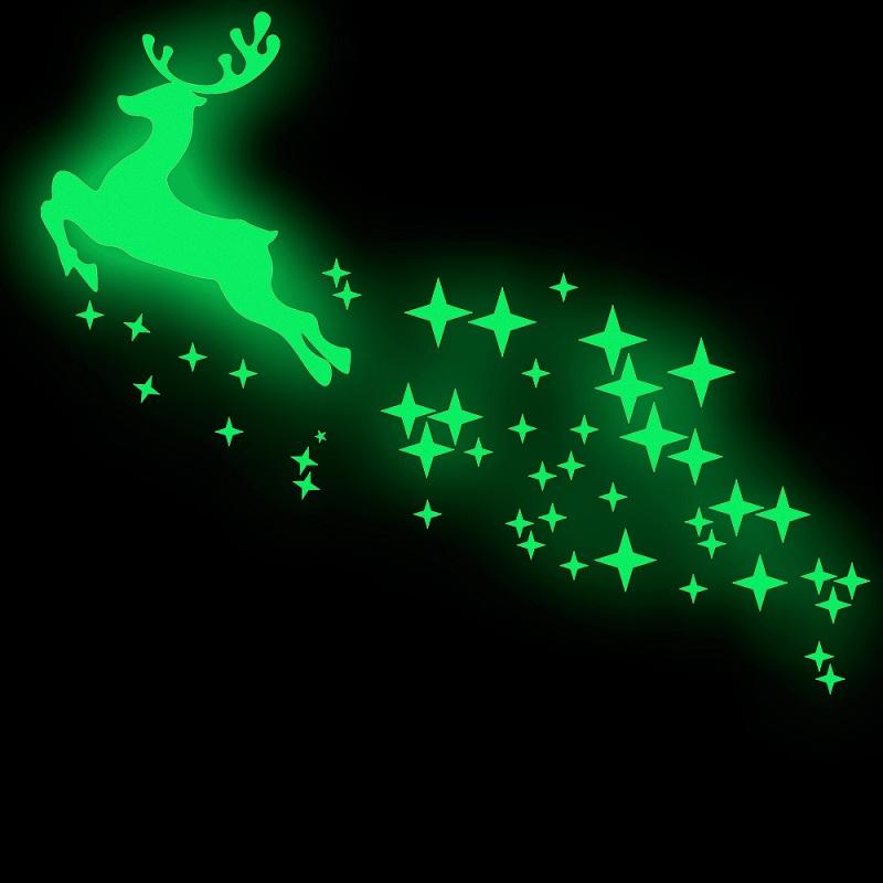 Изображение товара: Zollor Gallop олень Метеор DIY Светящиеся Настенные наклейки Светящиеся в темноте флуоресцентные дома украшение для детской комнаты, креативные настенные наклейки
