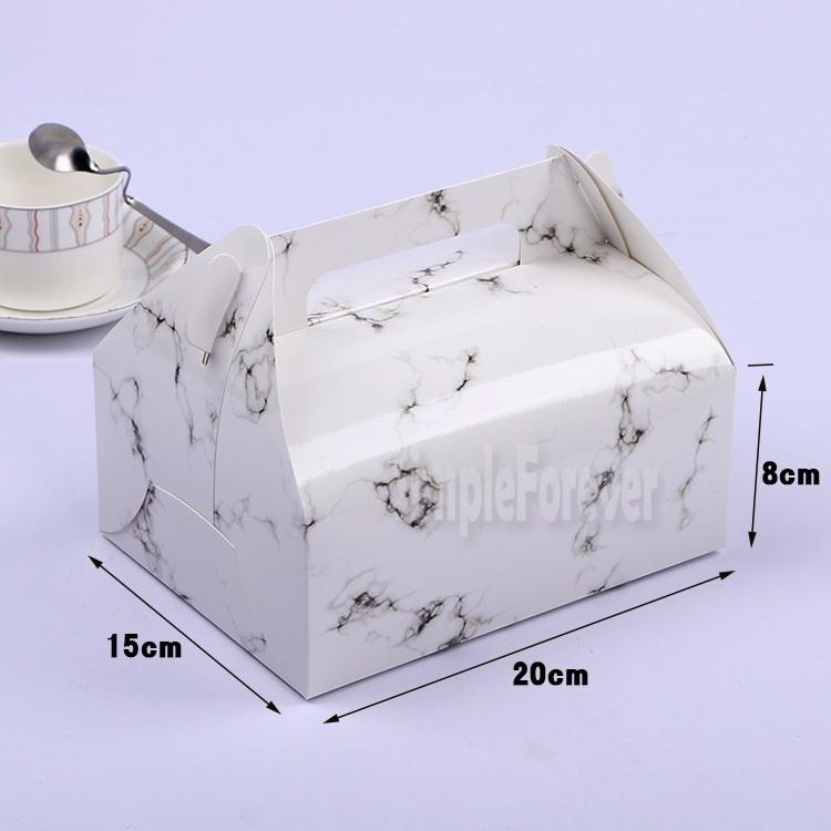 Изображение товара: Крафт-бумага, упаковочная коробка для выпечки, портативная коробочка для кондитерских изделий, Подарочная коробка, контейнер для печенья и торта с ручкой