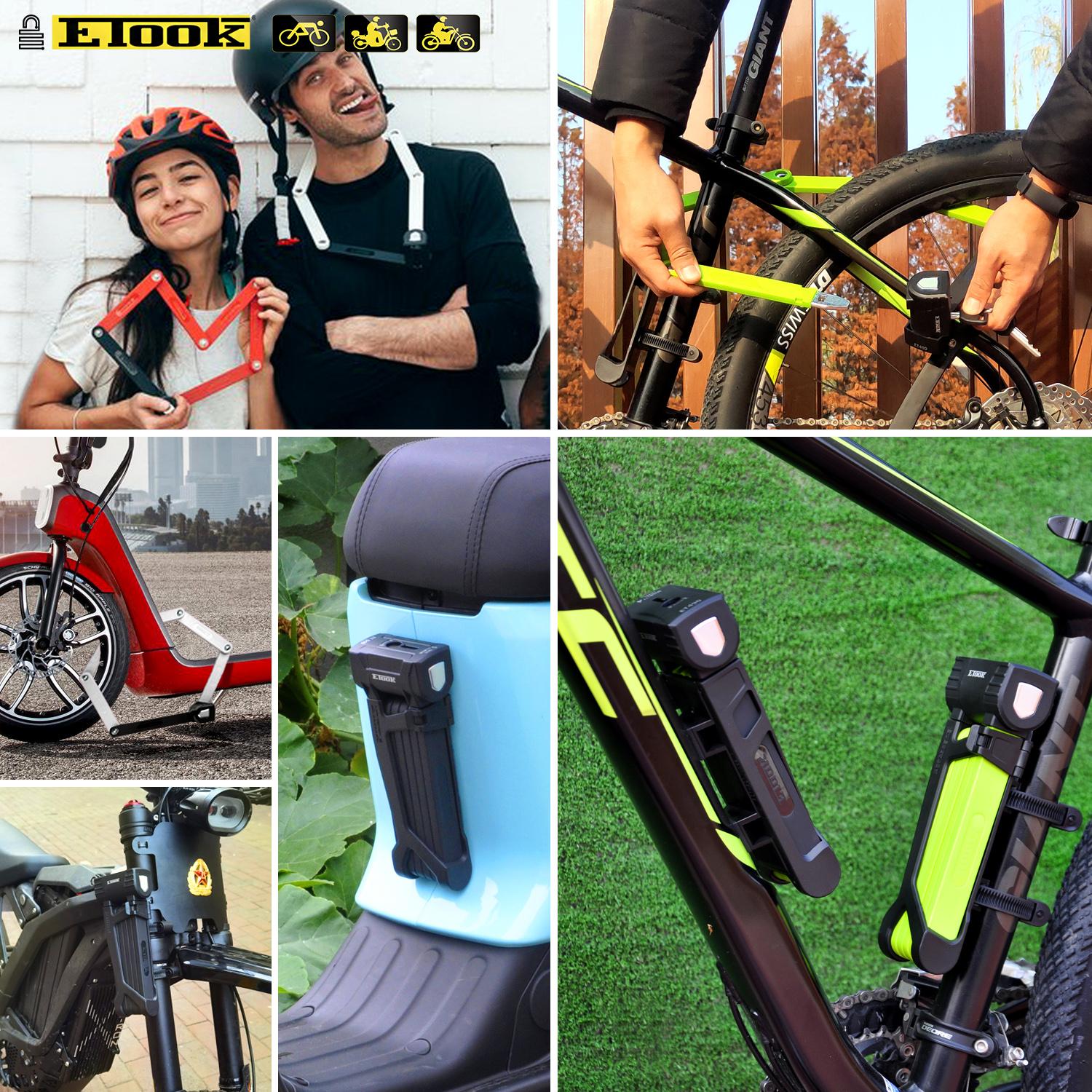 Изображение товара: Складной замок цепи ETOOK для велосипеда, Противоугонный замок для мотоцикла, электровелосипеда, скутера, противоскользящий резак, защитные аксессуары для горного велосипеда