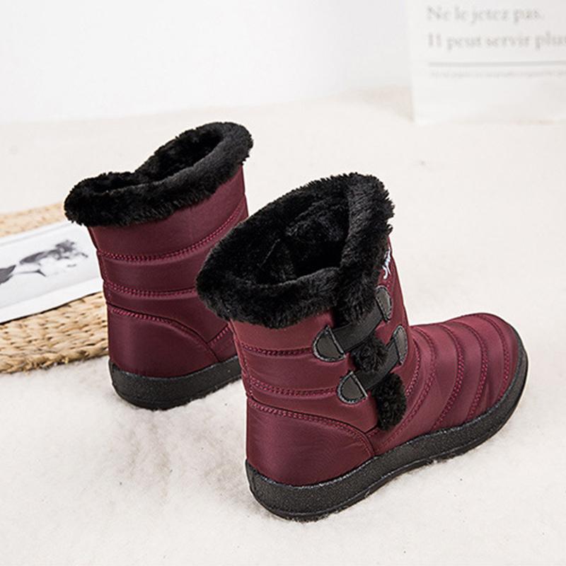 Изображение товара: Женские зимние ботинки, обувь, меховые Нескользящие водонепроницаемые ботильоны, новый дизайн, короткие ботинки, женская плюшевая обувь, женские ботинки