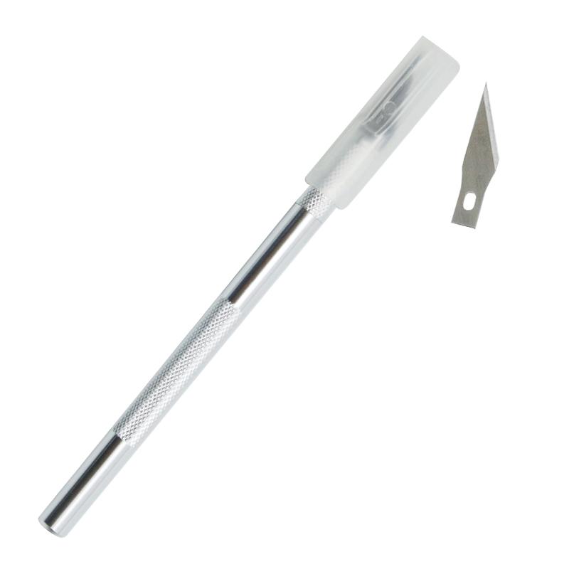 Изображение товара: 1 комплект, лезвие для скальпеля с металлической ручкой, нож для резки деревянной бумаги, ремесло, ручка для гравировки, принадлежности для резки DIY, универсальный канцелярский нож, нож