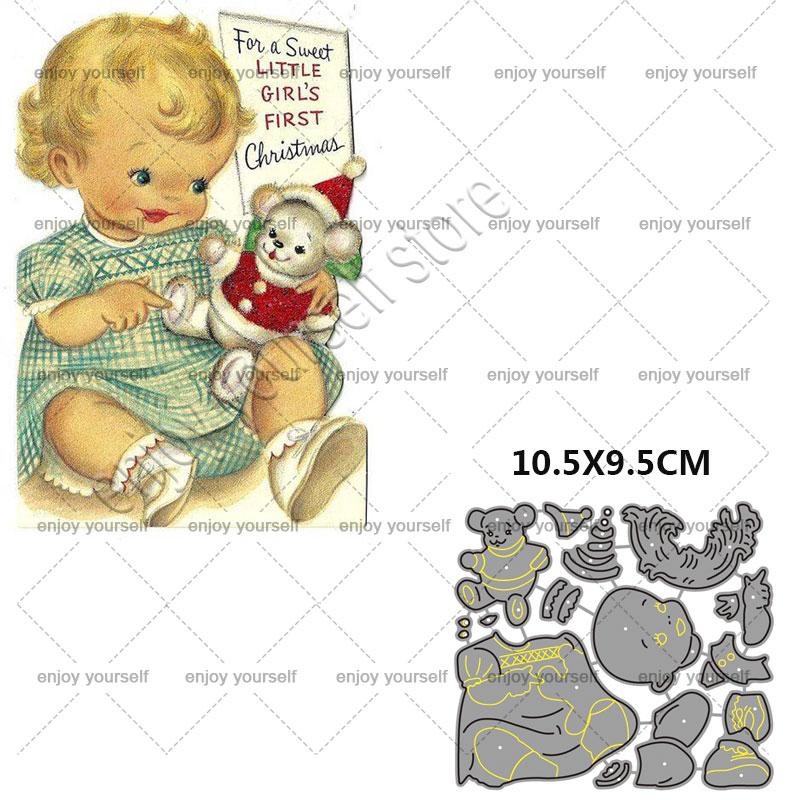 Изображение товара: Вырубные штампы Рождество 2020 милый маленький ребенок Снеговик Сделай Сам бумажные металлические штампы для рукоделия скрапбукинга тиснение для изготовления карт