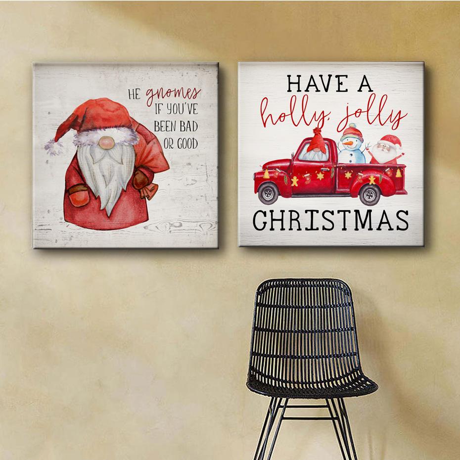 Изображение товара: Декоративные постеры в рамке с рождественским Санта-Клаусом, картины на холсте, настенные картины на холсте, картины, декор для детской комнаты, дома с рамкой