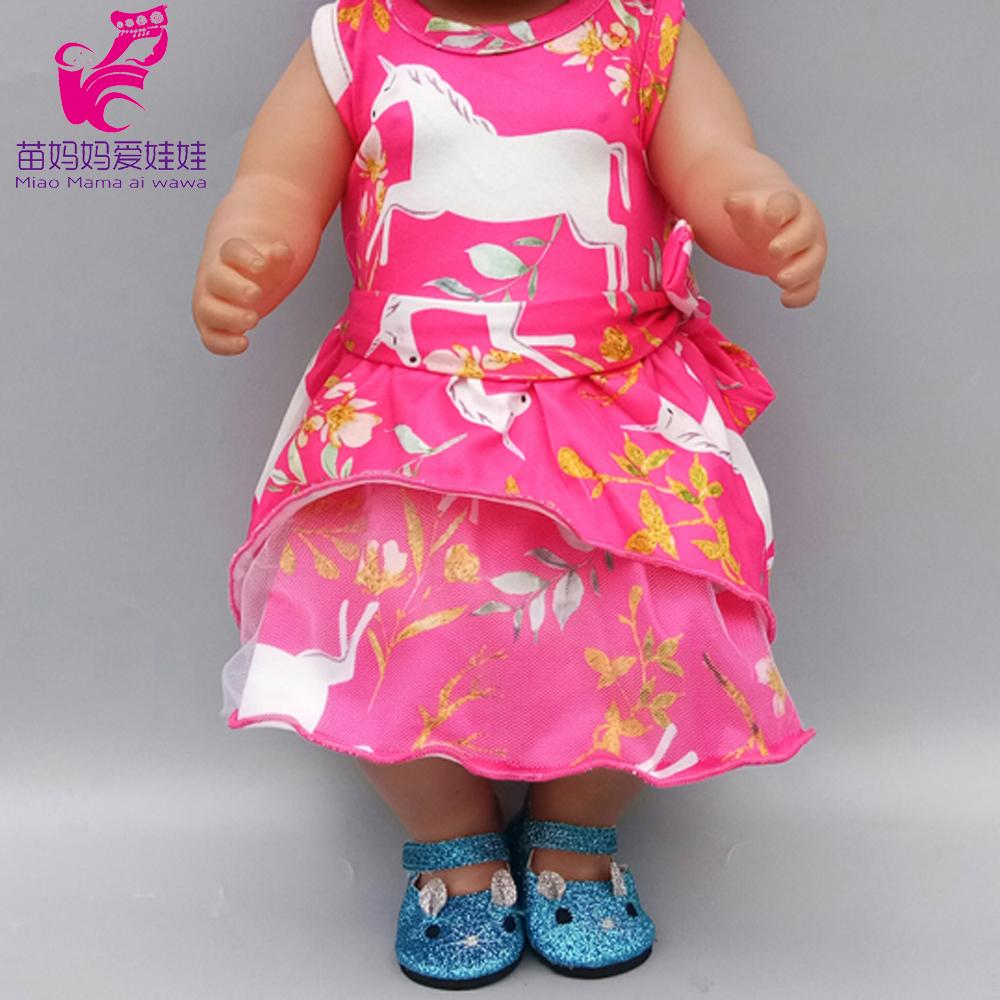 Изображение товара: Одежда для куклы 18 дюймов, шифоновая рубашка, Джинсовая юбка, подходит для 17 дюймов 43 см, платье для куклы новорожденного
