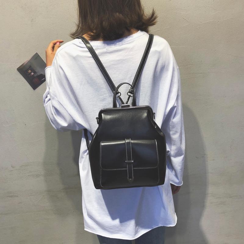 Изображение товара: Винтажный женский рюкзак на застежке в стиле ретро, школьный рюкзак из искусственной кожи для девочек-подростков, модные женские дорожные сумки на плечо, 2020