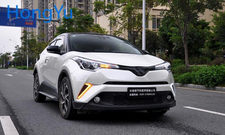 Изображение товара: Для Toyota C-HR CHR 2017 2018 2019 поворотный желтый сигнал стильное реле Водонепроницаемый ABS автомобильные ДХО светодиодсветодиодный дневные ходовые огсветильник дневной свет