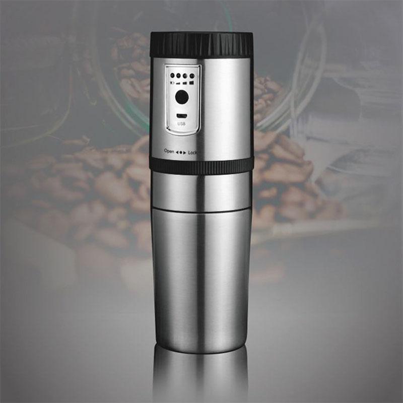 Изображение товара: Портативная кофеварка, мини-полуавтоматическая кофемашина, компактное оборудование для помола кофе, нержавеющая сталь, зарядка