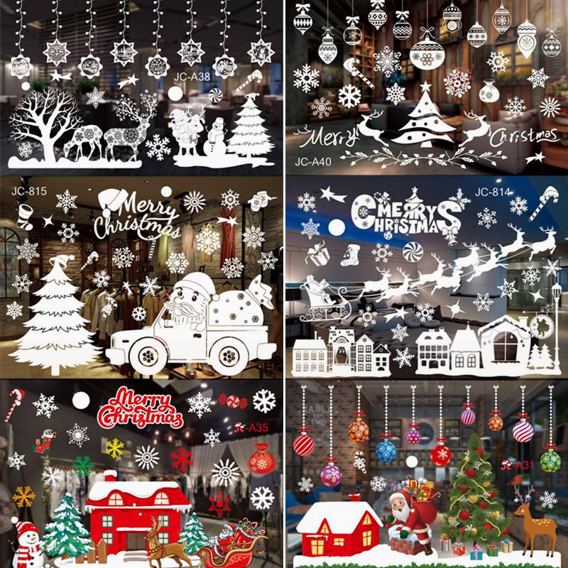 Изображение товара: 2020 рождественские подарки рождественские украшения на окна наклейки Рождественское украшение Рождественские украшения Рождественские Новогодние украшения 2021
