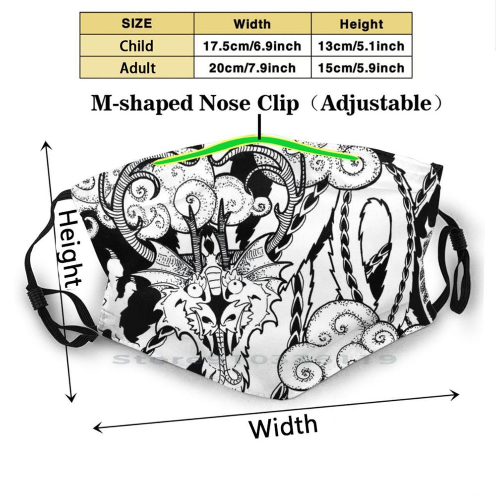 Изображение товара: Корейский дракон для взрослых и детей моющаяся смешная маска для лица с фильтром Дракон Корейская ручка с черными и белыми чернилами ручка Фэнтези Дрейк