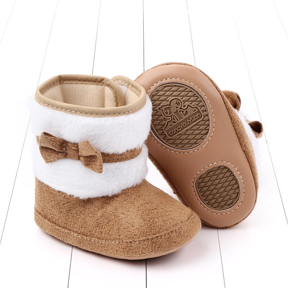 Изображение товара: Winter Cotton Casual Flat Baby Boots Toddler Boy Girl Booties Shoes with Bowknot for Kid 0-12 Months