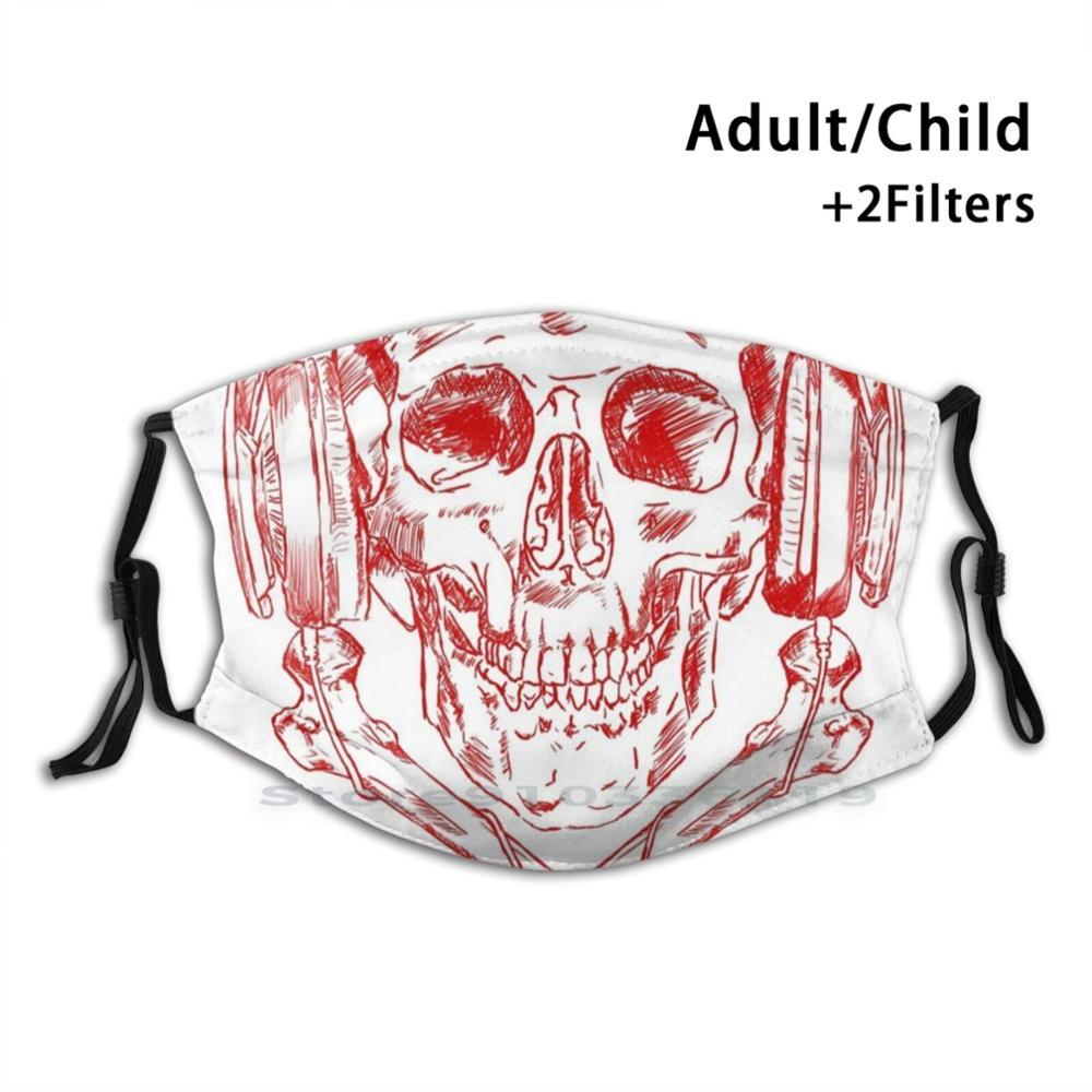 Изображение товара: Музыкальная Пиратская: красная версия для взрослых и детей моющаяся смешная маска для лица с фильтром музыкальные наушники с пиратским черепом