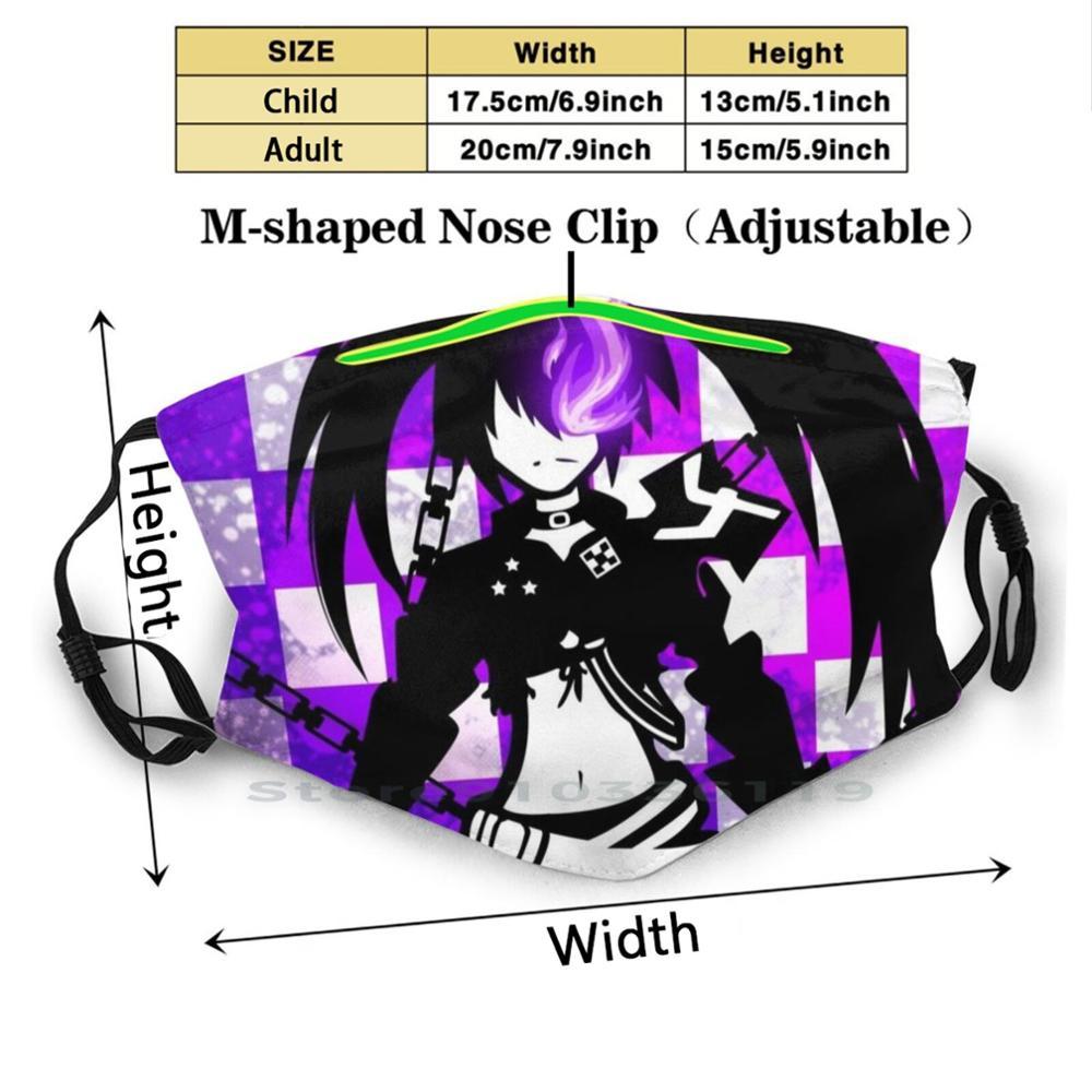 Изображение товара: Многоразовая маска для лица с фильтрами для детей, черная маска для стрельбы, аниме Мику, черная звезда, девушки, фиолетовая