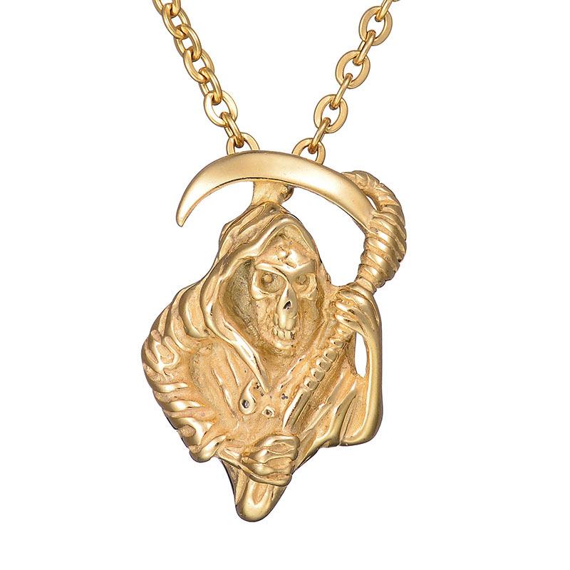 Изображение товара: Женские ожерелья в стиле панк-рок из нержавеющей стали, серповидное золотое ожерелье в стиле хип-хоп, ювелирные изделия оптом