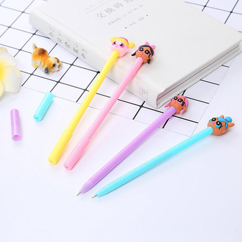 Изображение товара: Кукольная гелевая ручка, новинка, Мультяшные милые ручки, корейские канцелярские принадлежности, крутые ручки 0,5 мм, черные чернила, кавайная ручка, милые канцелярские принадлежности