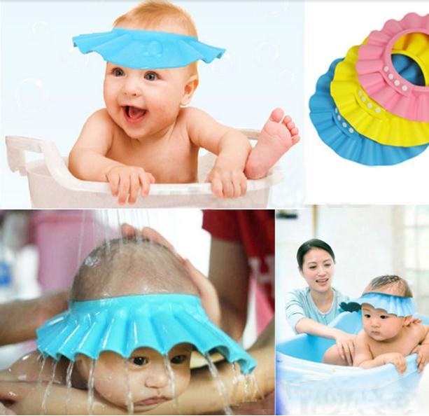 Изображение товара: Защитная шапочка для детей, водонепроницаемая шапочка для купания, защита для волос для детей, Регулируемая Шапочка для приема душа