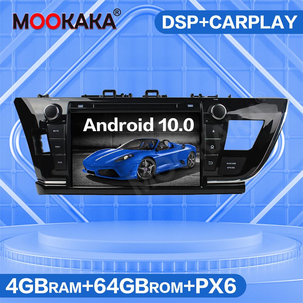 Изображение товара: Автомобильный DVD-плеер на Android 10,0, 4 + 64 ГБ, GPS-навигация, Радио для Toyota Corolla 2014-2016, автомобильный стерео Мультимедийный Плеер, головное устройство DSP