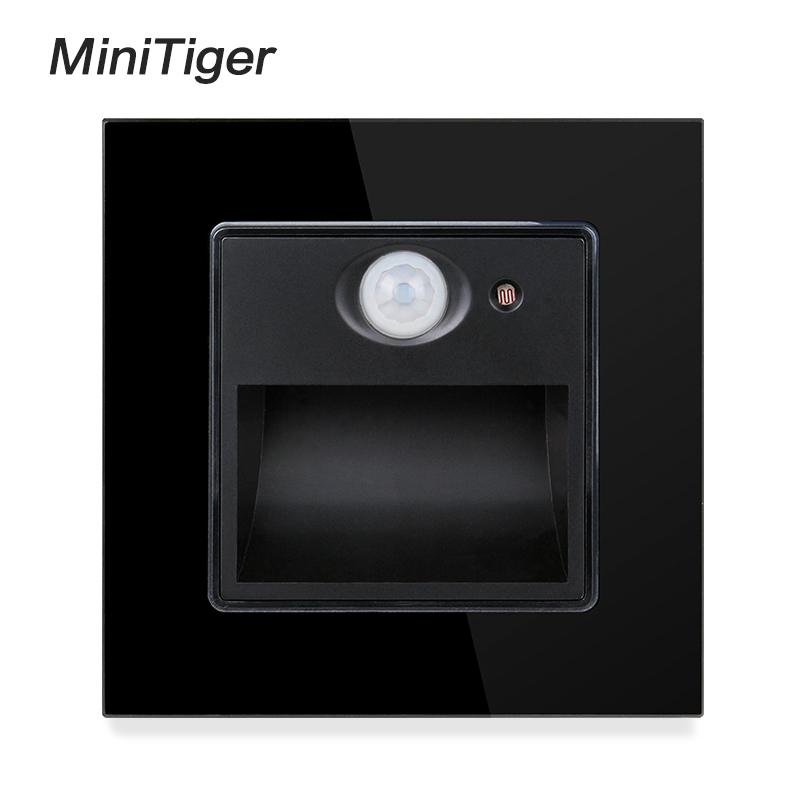 Изображение товара: Новое поступление, настенный светильник Minitiger для крыльца/коридора/угла/лестницы, переключатель, лампа с сенсором человеческого тела, панель из хрустального стекла