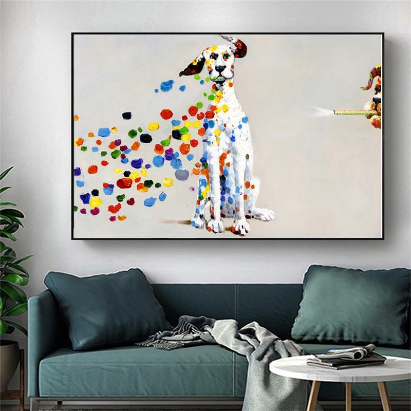 Изображение товара: Абстрактная красочная собака холст фотография животных плакаты и печать для гостиной Декор без рамки