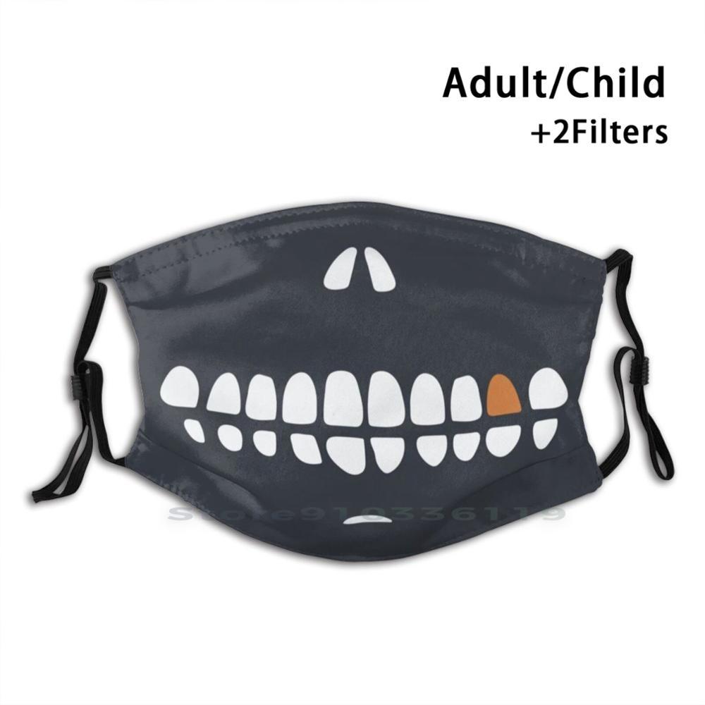 Изображение товара: Потрясающая жуткая маска для лица с черепом и зубом, многоразовая маска для лица с фильтрами, детские черепа для рта, чудовище, Череп, ужас