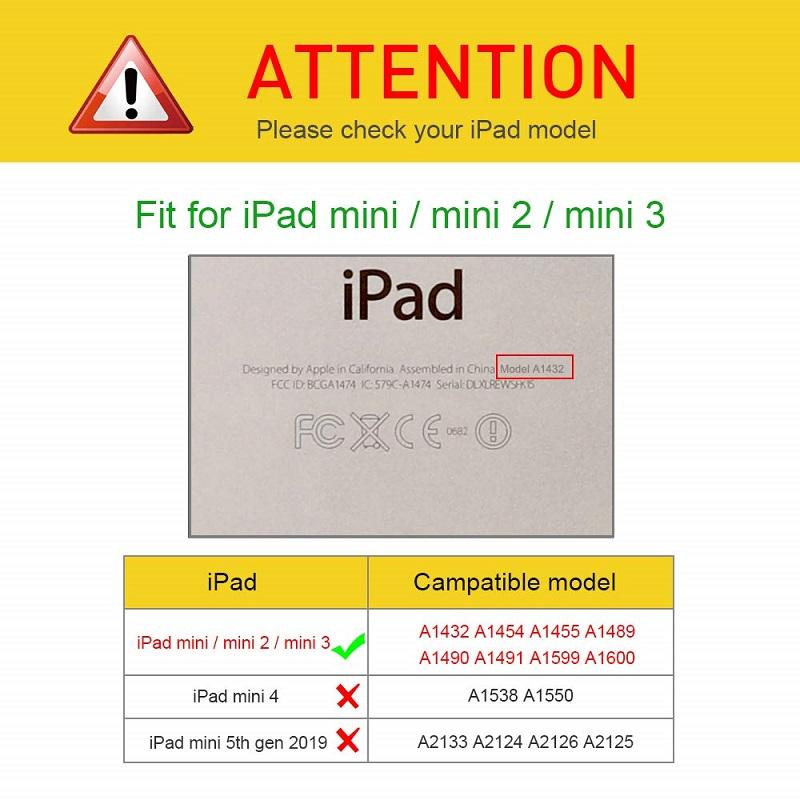 Изображение товара: Для iPad mini 1 чехол mini 2 Чехлы mini 3 Чехол, умная подставка, откидной противоударный чехол для iPad mini 123 с держателем для карандашей