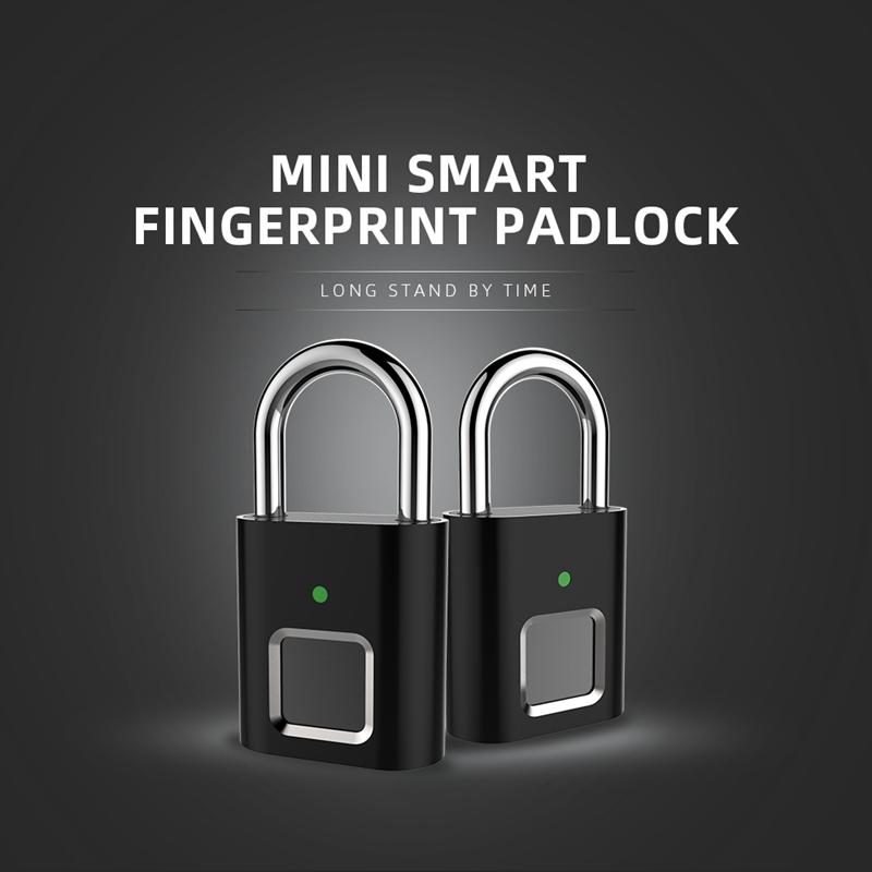 Изображение товара: Умный дверной замок с отпечатком пальца, IP65, водонепроницаемый, цифровой замок, портативный замок с отпечатком пальца, USB-замок без ключа