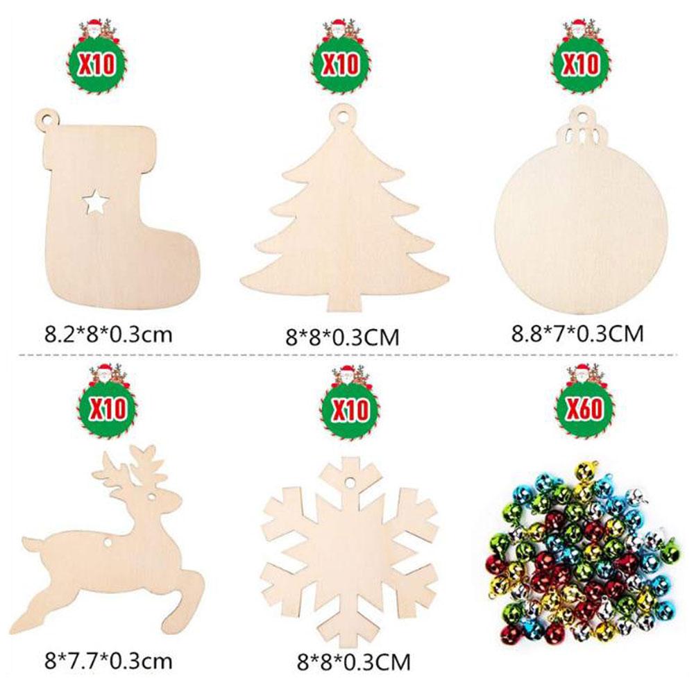 Изображение товара: 50 шт., деревянные подвесные украшения для новогодней ёлки