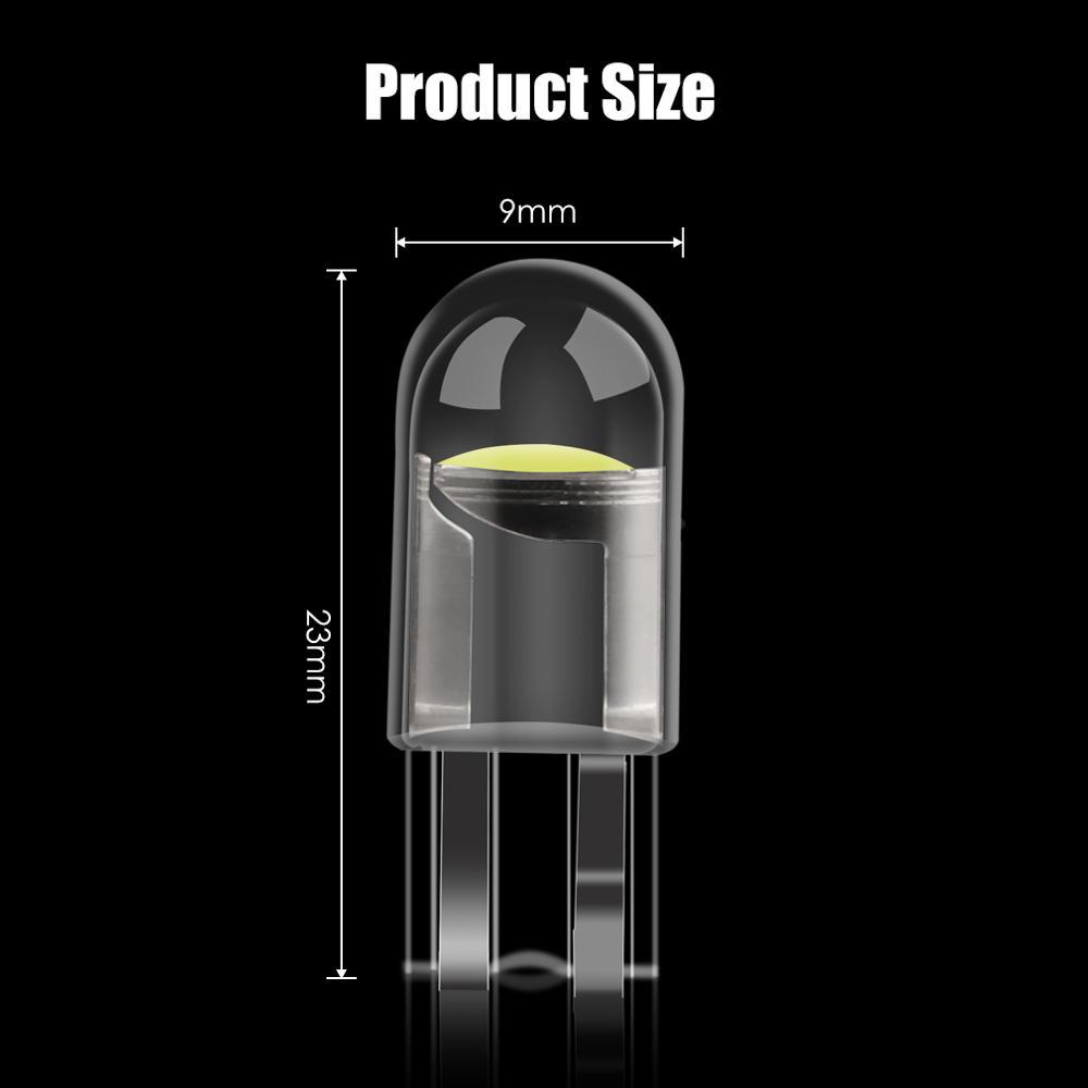 Изображение товара: Светодиодные лампы T10, 100/50/30 шт., автомобисветодиодный светодиодсветильник лампы 194, 168, W5W, холодный белый свет, автомобильный COB кремнезем, красный, синий, зеленый, желтый, лампа для номерного знака, 12 В