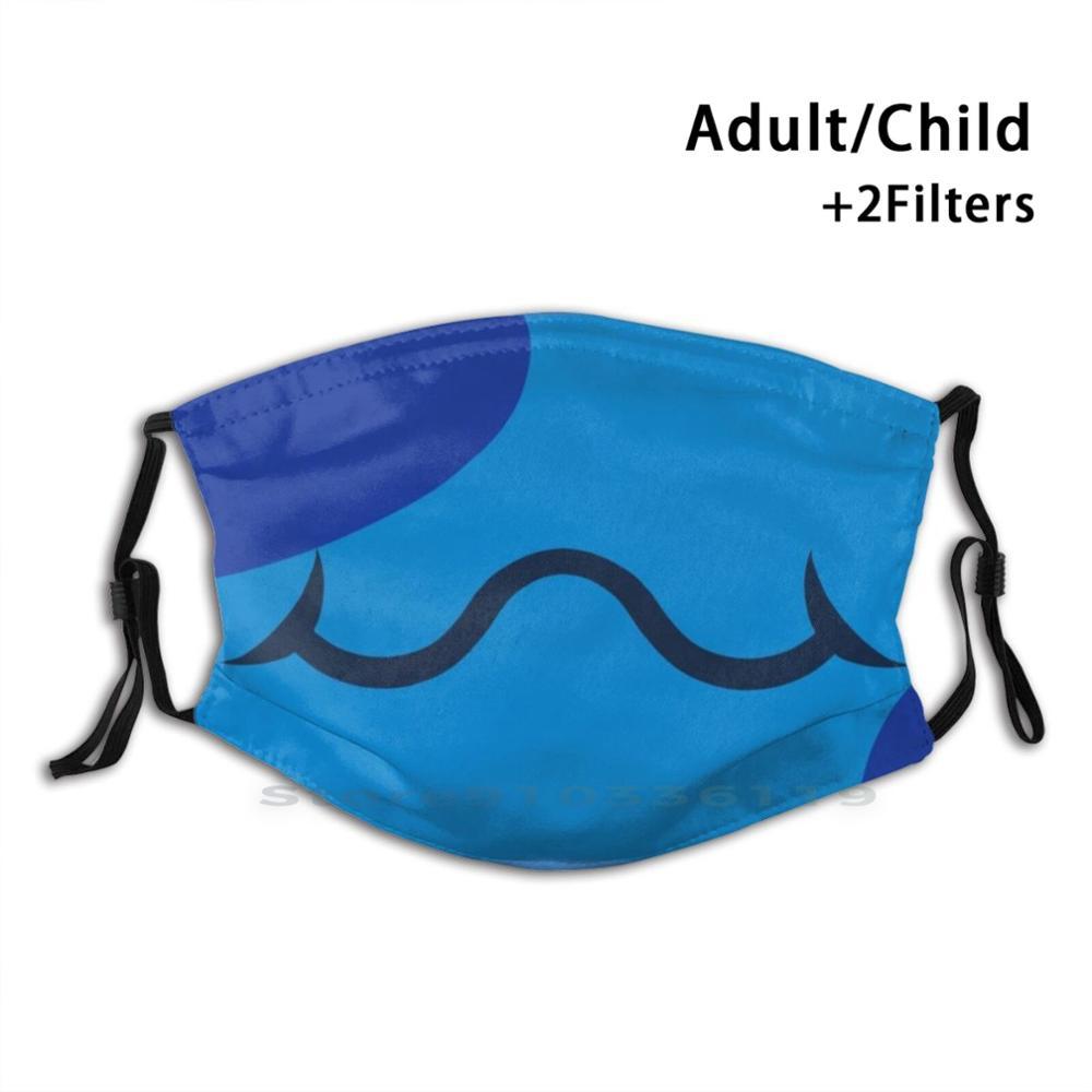 Изображение товара: Счастливый синий Улыбка Рот печати многоразовая маска Pm2.5 фильтр маска для лица дети милые Acnh