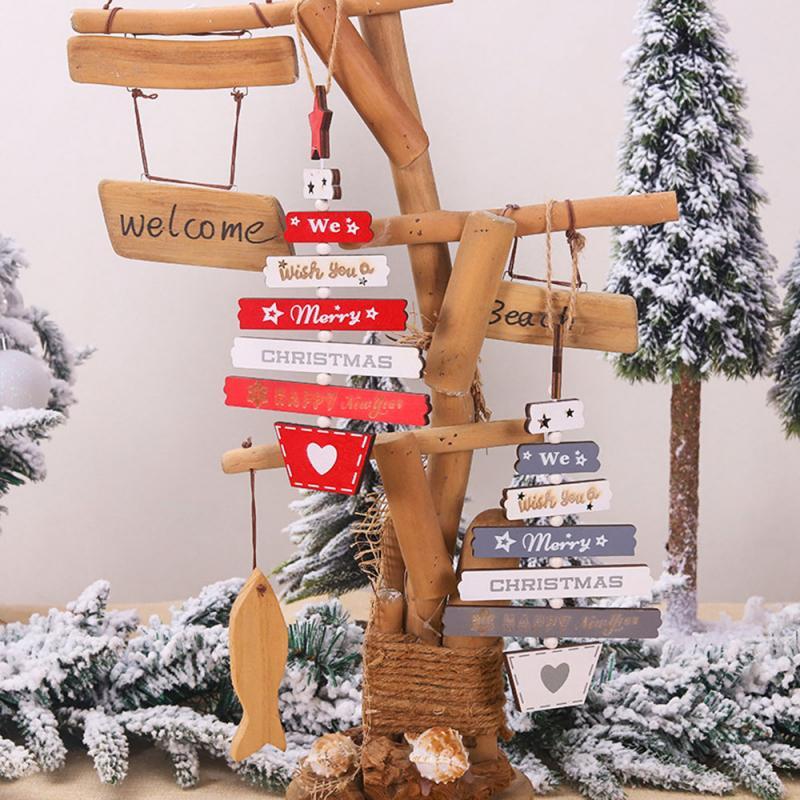 Изображение товара: Деревянные украшения для рождественской елки, деревянные искусственные украшения для домашней вечеринки, новогодний подарок, оптовая продажа 2020