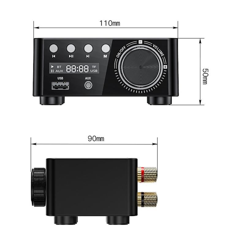 Изображение товара: 50 Вт x 2 Mini класса D стерео Bluetooth 5,0 усилитель TPA3116 TF 3,5 мм USB Вход Hi-Fi o домашний усилитель для мобильных телефонов и компьютером/ноутбуком