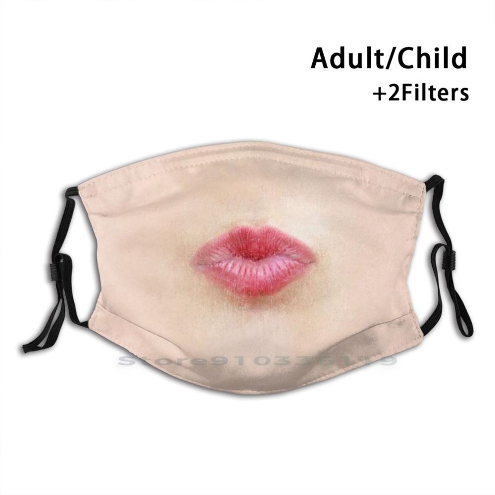 Изображение товара: Целующиеся губы-картина маслом дизайн рот Пылезащитный фильтр смываемая маска для лица дети целующиеся поцелуй рот, Губы Масло рука