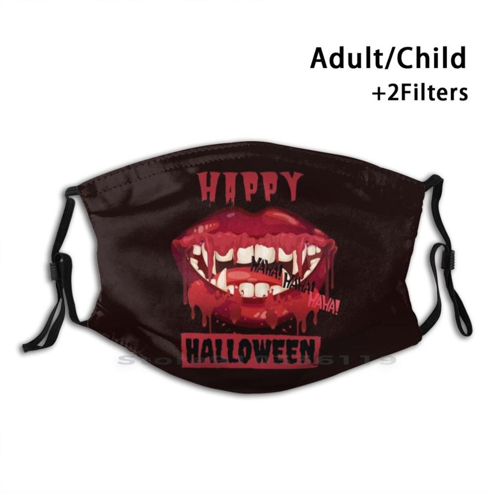 Изображение товара: Хэллоуин-ха-кровавый вампир рот взрослые дети моющаяся смешная маска для лица с фильтром Хэллоуин вампир
