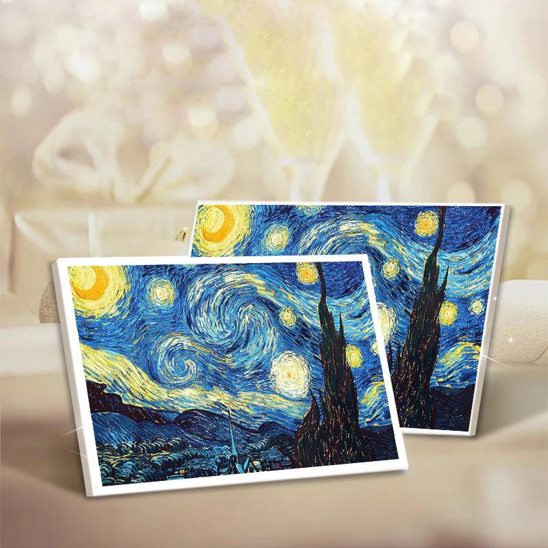Изображение товара: Ван Гог Звездная ночь абстрактный пейзаж холст постер картина маслом Художественная печать постер Современная Настенная картина для декора гостиной