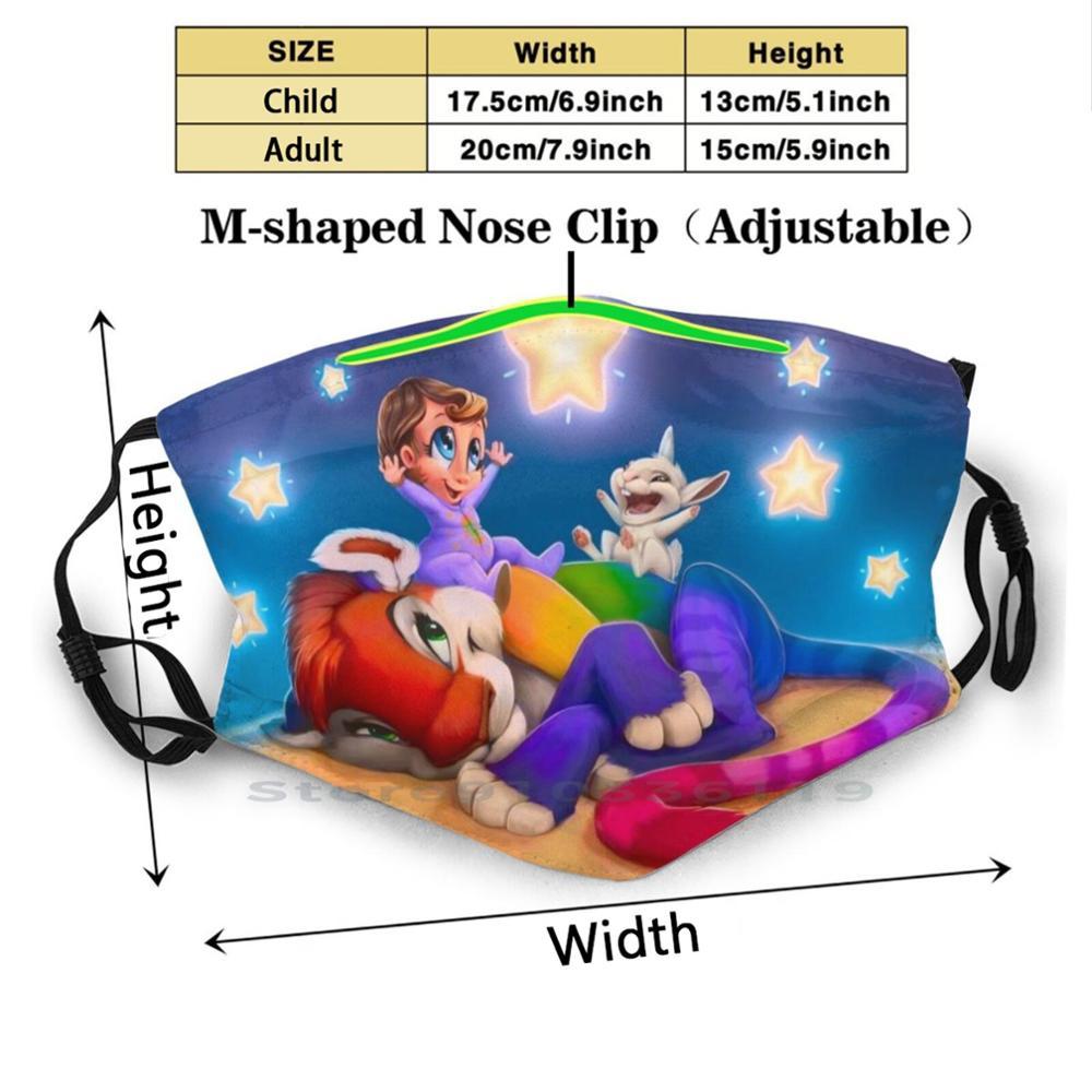 Изображение товара: Добро пожаловать в вселенной печать многоразовая маска Pm2.5 фильтр маска для лица для детей-феррит тигром львом и кроликом для малышей для маленьких девочек с кроликом и звездами