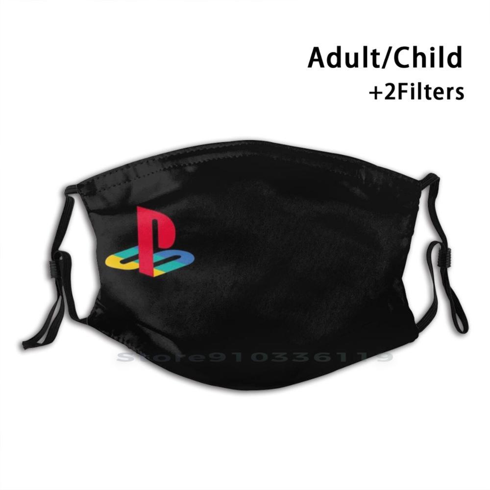 Изображение товара: Классическая многоразовая маска с принтом логотипа Playstation, маска с фильтром Pm2.5 для детей, игровой контроллер Playstation, Xbox Ps, больше логотипов Ps1, Ps2