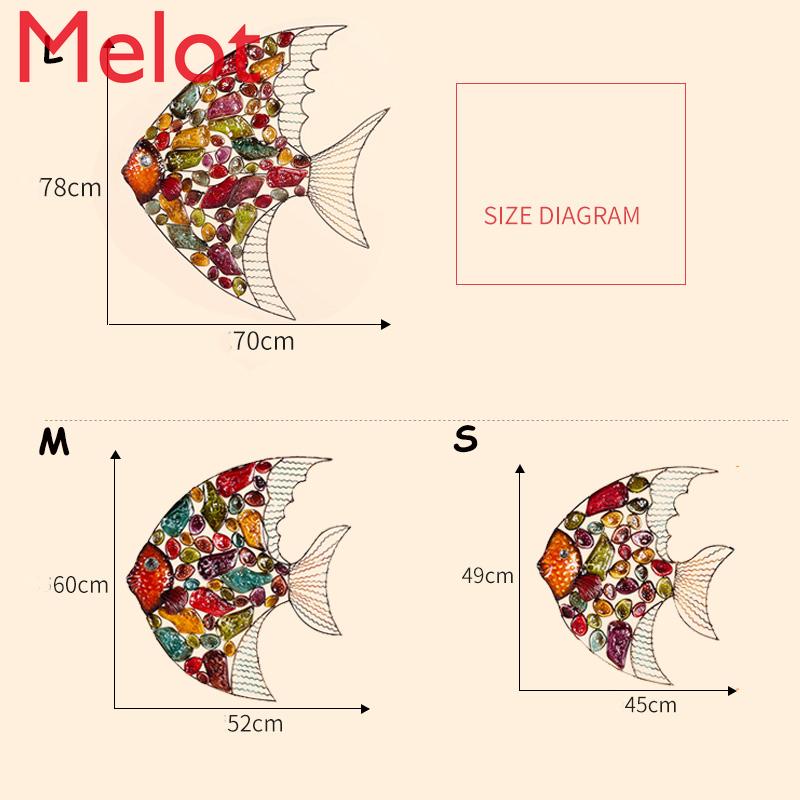 Изображение товара: Европейские кованые рыбки аксессуары 3D стерео украшение стены ремесла кулон ресторан дома Настенная роспись Украшение Искусство