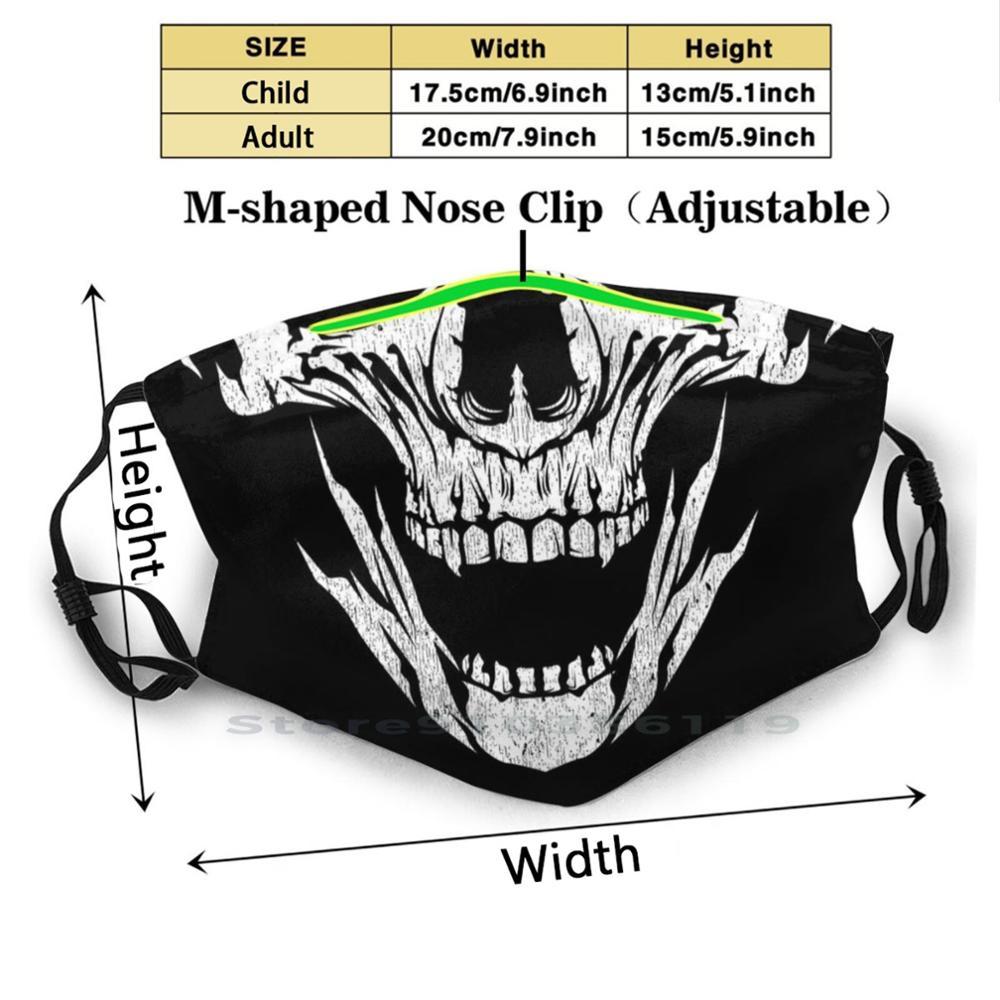 Изображение товара: Маска-череп маска для лица маска из ткани череп многоразовая маска для рта маска для лица с фильтрами для детей крутое дыхание смешное общение для рта