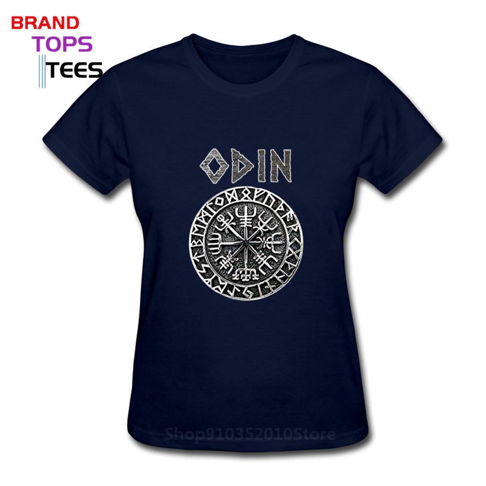 Изображение товара: 2020 Винтаж Викинги валгаллы Odin футболки для мужчин женщин викингов символ Valknut футболка унисекс, Ретро стиль, Викинг один для скандинавской футболка с логотипом