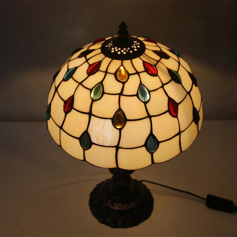 Изображение товара: Настольная лампа Тиффани E27, 6 моделей, в стиле стрекозы, прикроватная лампа для спальни, креативная модная настольная лампа в стиле ретро