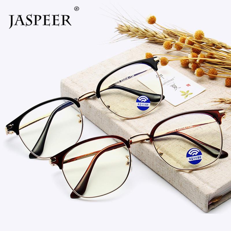 Изображение товара: Очки JASPEER для мужчин и женщин, винтажные компьютерные, с защитой от синего света, для геймеров, в стиле ретро