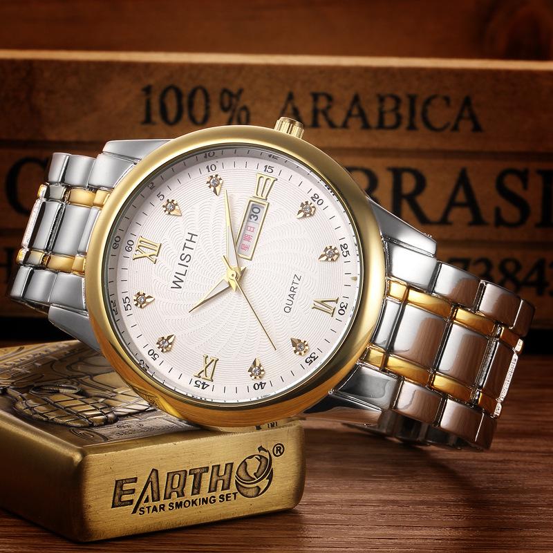 Изображение товара: WLISTH модные часы для пар, полностью стальные женские часы, Топ люксовый бренд, мужские часы, водонепроницаемые часы для влюбленных Reloj Mujer 2020