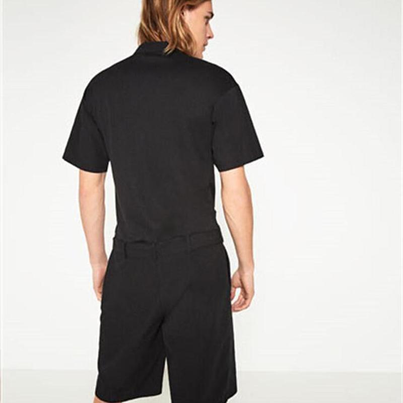 Изображение товара: Повседневный комбинезон в европейском и американском стиле, Свободный комбинезон с шортами, летние модные мужские брюки большого размера