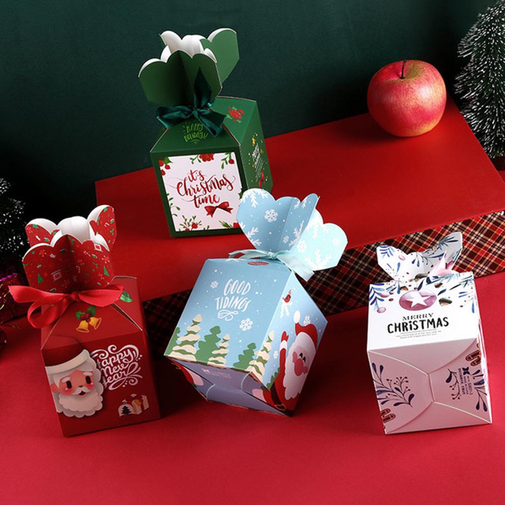 Изображение товара: 10 шт., бумажные коробки с принтом Санта Клауса