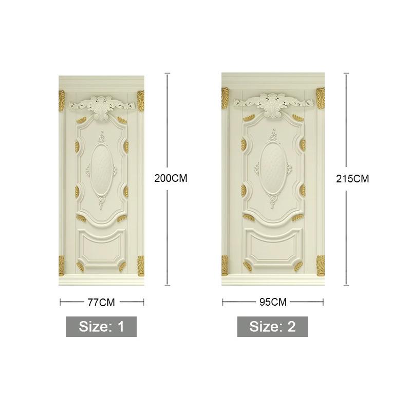 Изображение товара: 2 шт./компл. золотистые тисненые 3D наклейки на стену, дверные наклейки, самоклеящиеся водонепроницаемые обои, домашний декор, дверные наклейки, фреска