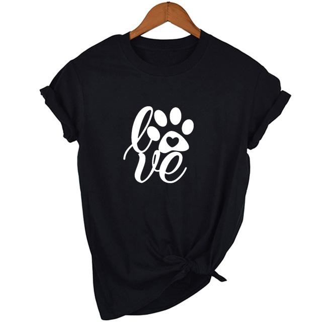Изображение товара: Женская забавная футболка с графическим рисунком Tumblr, одежда в эстетике, футболки с графическим рисунком для девочек, футболки, футболки в уличном стиле с принтом Love Paw, футболка