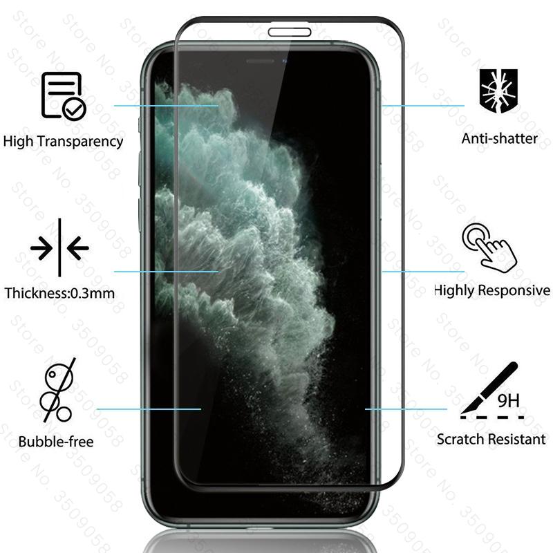 Изображение товара: 2 шт полное покрытие Защитное стекло для iphone 12 mini 11 pro max Защитная пленка для экрана на aifon aphone se 2020 se2020 se2 очки