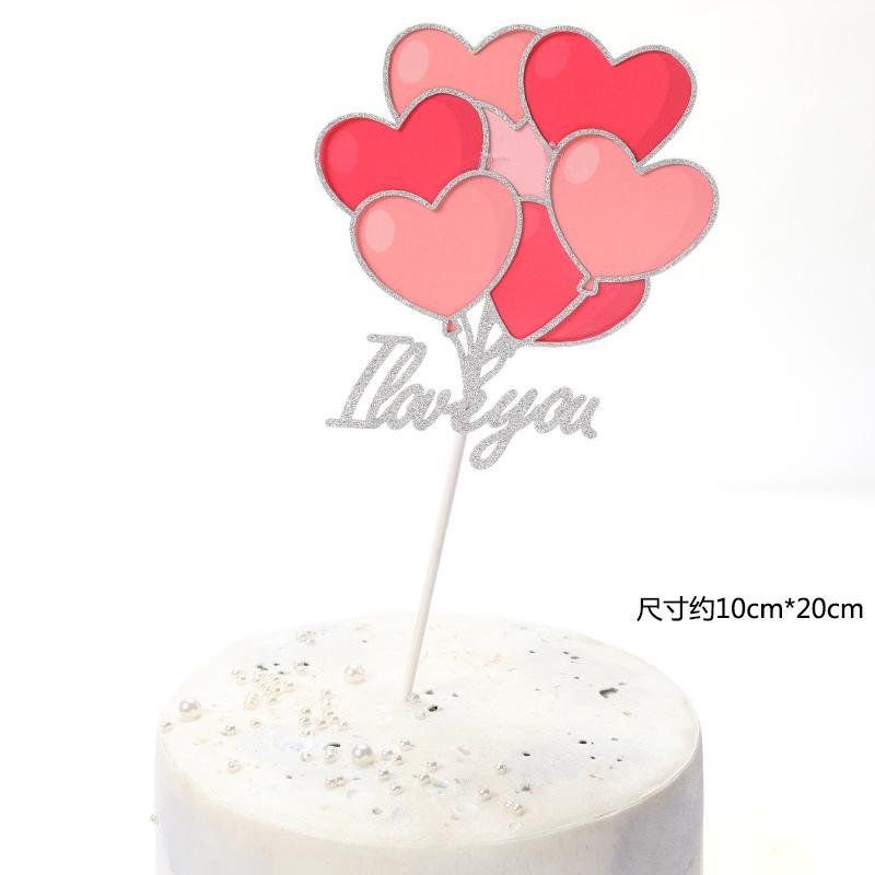 Изображение товара: Золотисто-Серебристый декоративный торт в виде сердца на день рождения, Топпер для девочек на свадьбу, годовщину, капкейк, Топпер с палочками