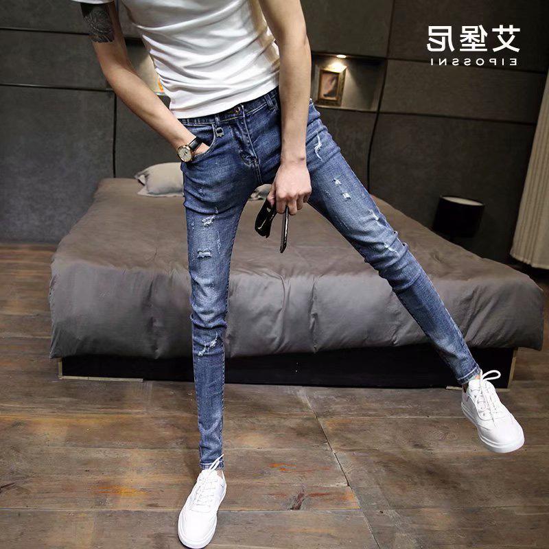 Изображение товара: Оптовая продажа 2022 джинсы мужские Ретро Стрейчевые облегающие узкие брюки для ног летние тонкие спортивные брюки-карандаш для парней