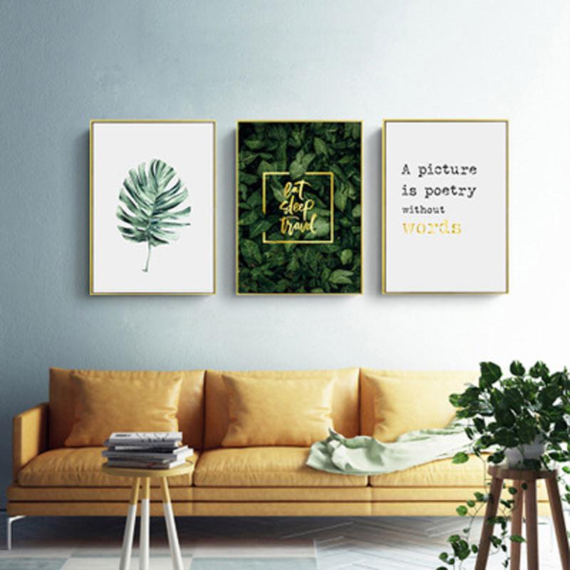 Изображение товара: Постер и принты в скандинавском стиле, настенная Картина на холсте с изображением тропических зеленых растений, декор в скандинавском стиле, для гостиной, без рамки